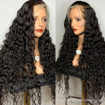 Long 30 32 40 inch Water Wave  5x5 Lace Water Curly Wigs 13x4 13x6 Frontal Human Hair  Brazilian Wigs For Black Women